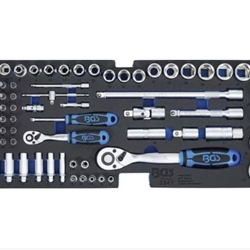 Bandeja de espuma para BGS 3312: Juego de llaves de vaso | 12,5 mm (1/2") + 6,3 mm (1/4") | 77 piezas - 3341 BGS - Imagen 1