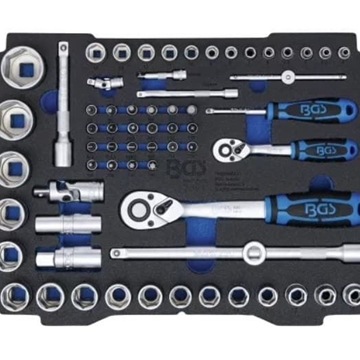 Bandeja de espuma para BGS BOXSYS1 & 2: Juego de llaves de vaso | 6,3 mm (1/4") / 12,5 mm (1/2") | BGS systainer® | 65 piezas - 3351 BGS - Imagen 1