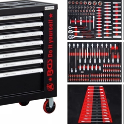 Carro de herramientas | 7 cajones | 1 puerta lateral | con 250 herramientas - 6058 BGS - Imagen 1