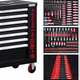 Carro de herramientas | 7 cajones | 1 puerta lateral | con 250 herramientas - 6058 BGS - Imagen 1