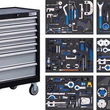 Carro de herramientas | 7 cajones | Juegos de calado de distribución | 223 piezas - 6076 BGS - Imagen 1