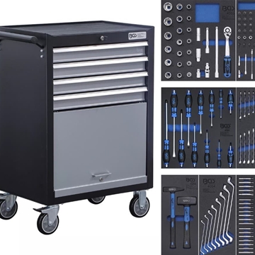 Carro de herramientas "Básico" | 4 cajones | con 151 herramientas - 4086 BGS - Imagen 1