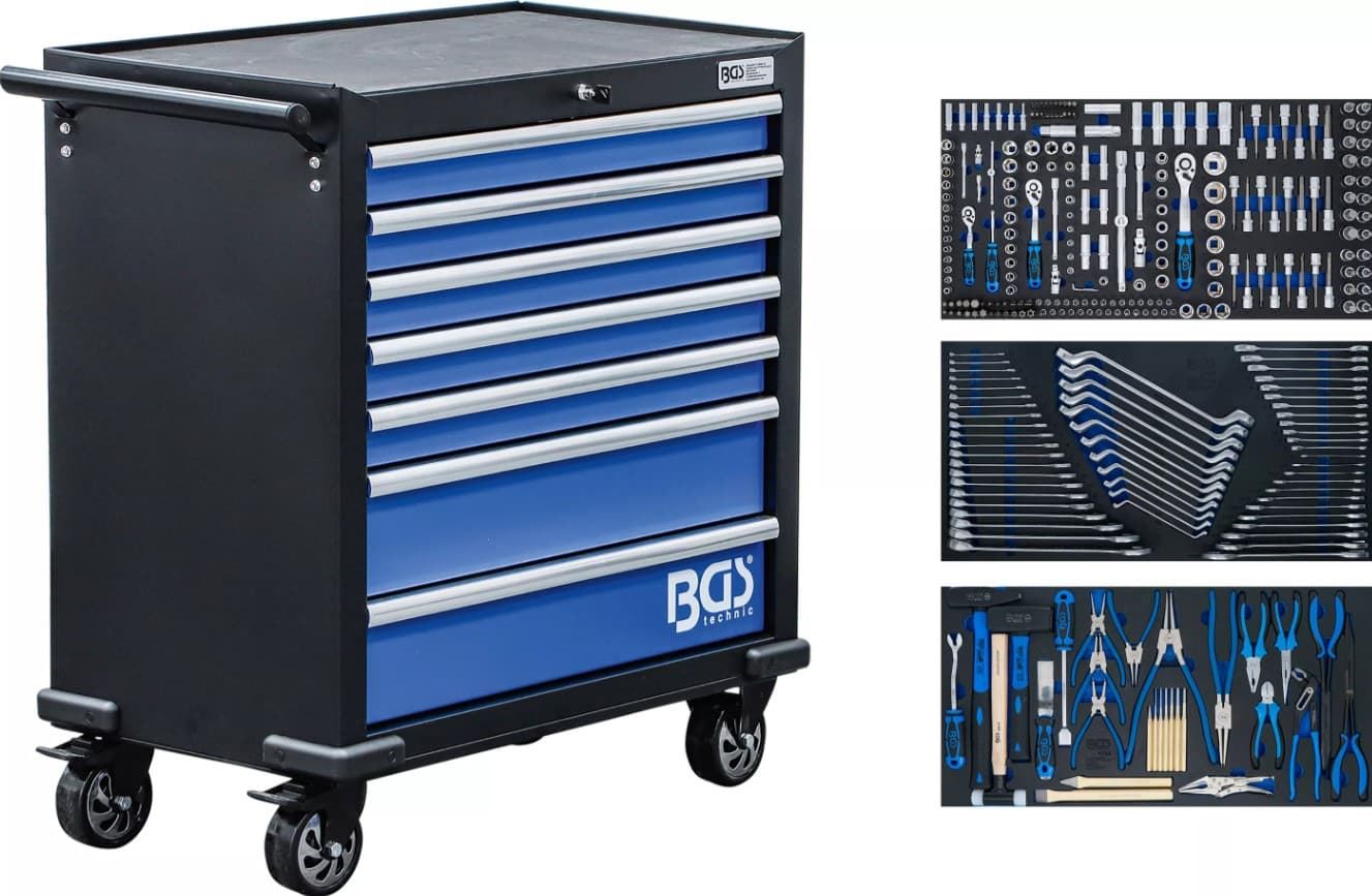 Carro de herramientas XL | 7 cajones | con 301 herramientas - 6063 BGS - Imagen 1