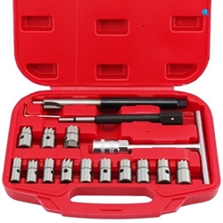 CONJUNTO DE ESCARIADORES DE ASIENTO DE INYECTORES DIESEL – 17 PIEZAS    10017 - Imagen 1