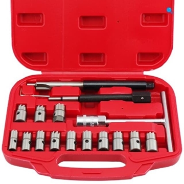 CONJUNTO DE ESCARIADORES DE ASIENTO DE INYECTORES DIESEL – 17 PIEZAS    10017 - Imagen 1