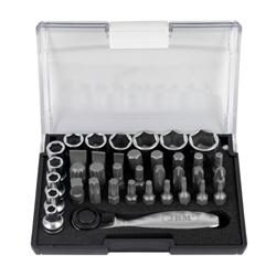 ESTUCHE DE 37 PIEZAS CON CARRACA MINI DE 1/4"- 52198 JBM - Imagen 1