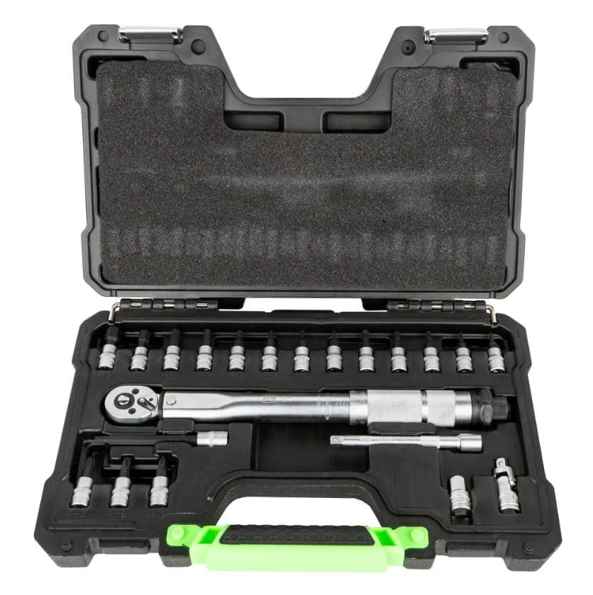 ESTUCHE DE HERRAMIENTAS DE 21 PIEZAS CON LLAVE DINAMOMÉTRICA DE 1/4"- 54269 JBM - Imagen 1