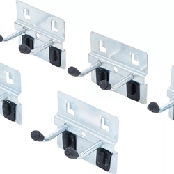 Juego de ganchos dobles | 40 mm | para sistema de módulos de pared | 5 piezas - 80197 BGS - Imagen 1