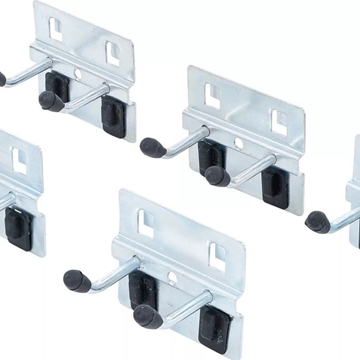 Juego de ganchos dobles | 40 mm | para sistema de módulos de pared | 5 piezas - 80197 BGS - Imagen 1