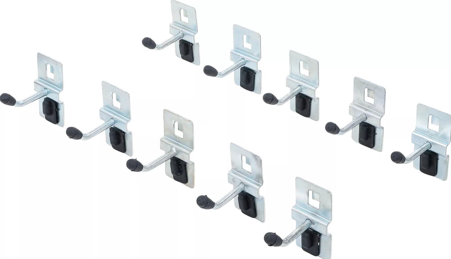 Juego de ganchos simples | 40 mm | para sistema de módulos de pared | 10 piezas - 80196 BGS - Imagen 1