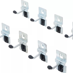 Juego de ganchos simples | 40 mm | para sistema de módulos de pared | 10 piezas - 80196 BGS - Imagen 1