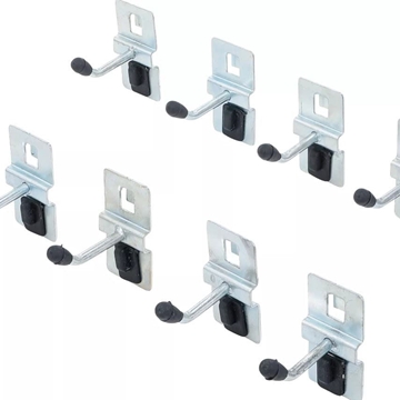 Juego de ganchos simples | 40 mm | para sistema de módulos de pared | 10 piezas - 80196 BGS - Imagen 1