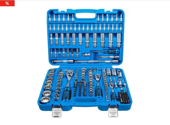 Juego de llaves de vaso Gear Lock | entrada 6,3 mm (1/4") | 10 mm (3/8") / 12,5 mm (1/2") | 192 piezas - 2247 BGS - Imagen 1
