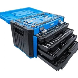 Juego de llaves de vaso hexagonal | entrada 6,3 mm (1/4") | 10 mm (3/8") / 12,5 mm (1/2") | medidas en métrico y pulgadas | 300 piezas - 74000 BGS - Imagen 1