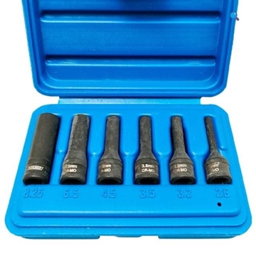 JUEGO DE VASOS 1/4" PARA EXTRAER ELECTRODOS DE CALENTADORES, 6 PIEZAS    1129 - Imagen 1