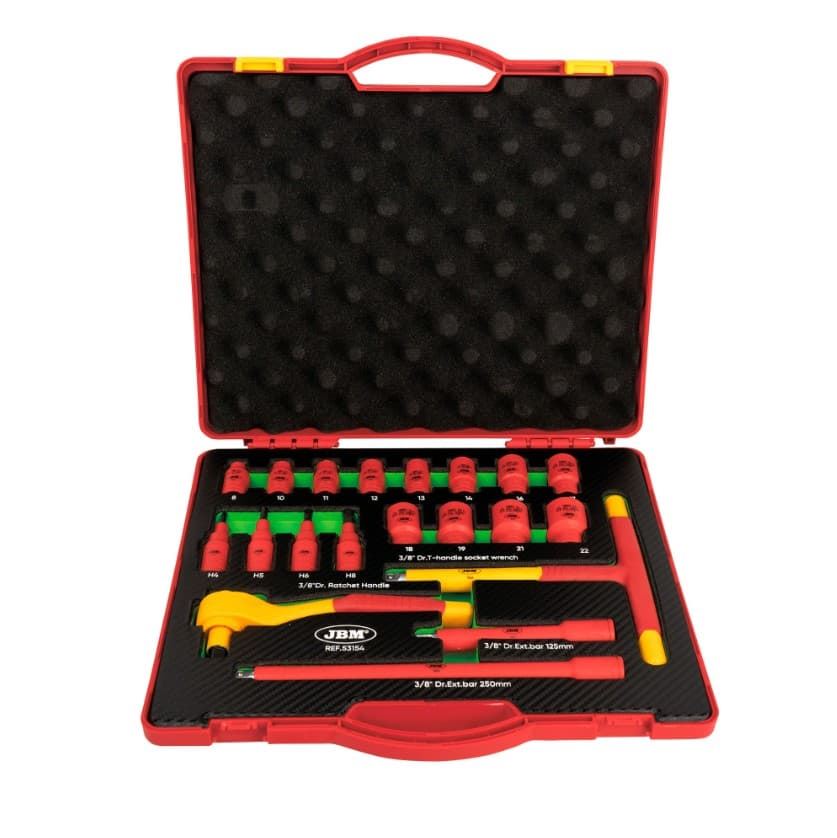 MALETÍN DE HERRAMIENTAS AISLADAS 20 PCS DE 3/8"- 53154 JBM - Imagen 1