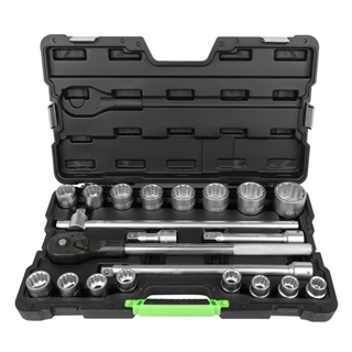 MALETÍN DE HERRAMIENTAS CON 21 PIEZAS DE VASOS 12 CANTOS 3/4" CINCADO- 53728 JBM - Imagen 1