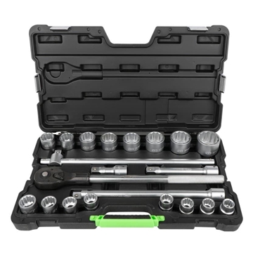 MALETÍN DE HERRAMIENTAS CON 21 PIEZAS DE VASOS 12 CANTOS 3/4" CINCADO- 53728 JBM - Imagen 1