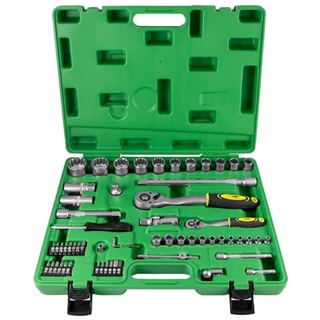 MALETÍN DE HERRAMIENTAS DE 60 PIEZAS CON VASOS SPLINE DE 1/2" Y 1/4" CINCADO- 52722 JBM - Imagen 1