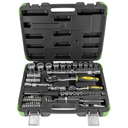 MALETÍN DE HERRAMIENTAS DE 60 PIEZAS CON VASOS SPLINE DE 1/2" Y 1/4" CROMADO- 53108 JBM - Imagen 1