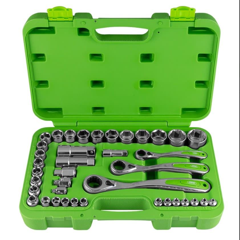 MALETÍN DE HERRAMIENTAS GO-THROUGH DE 39 PIEZAS 1/2",1/4" Y 3/2" CROMADO- 52418 JBM - Imagen 1