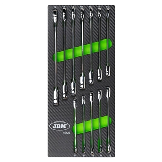 MÓDULO EVA CARBONO DE 12 LLAVES COMBINADAS CON TRINQUETE- 15122 JBM - Imagen 1