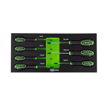 SET DE 7 DESTORNILLADORES EN TORX CON MODULO EVA CARBONO- 53945 JBM - Imagen 1
