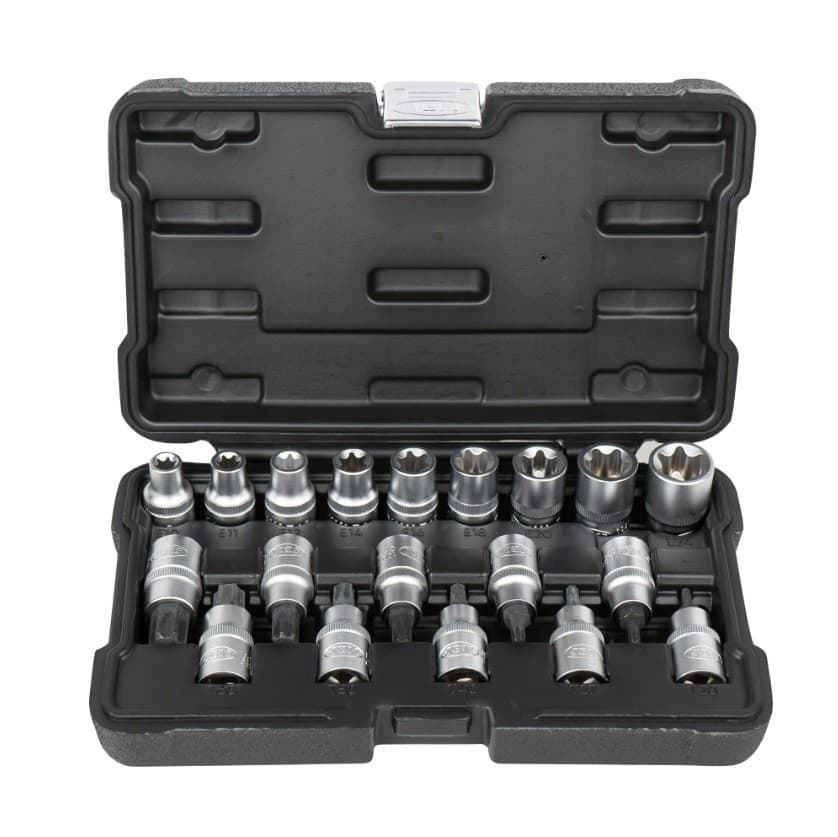 SET DE VASOS Y PUNTAS TORX DE 1/2" 19 PIEZAS- 54266 JBM - Imagen 1